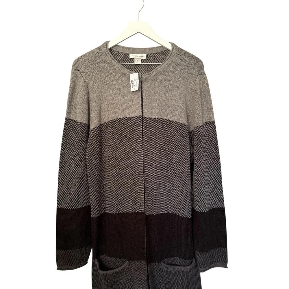 NWT Christopher & Banks Women’s Open Front Long Knit Cardigan Sweater Size XL